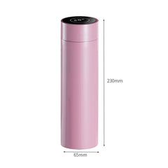 SOGA 500ML Stainless Steel Smart LCD Thermometer Display Bottle Vacuum Flask Thermos Pink