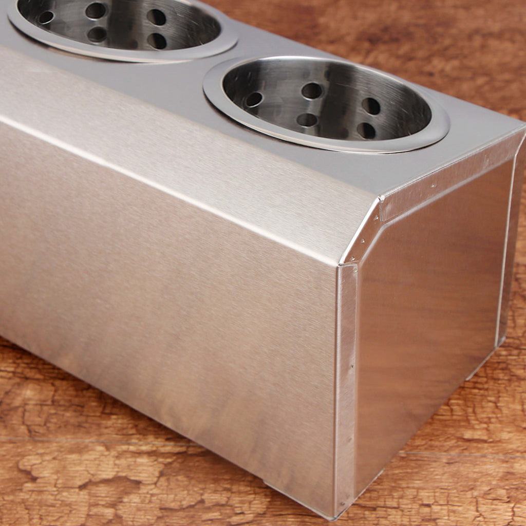 SOGA 2X 18/10 Stainless Steel Commercial Conical Utensils Cutlery Holder with 3 Holes