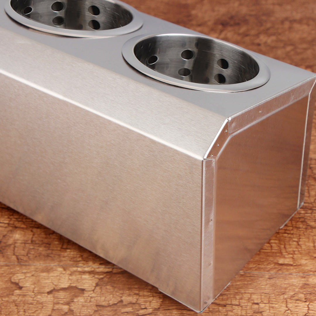 SOGA 2X 18/10 Stainless Steel Commercial Conical Utensils Cutlery Holder with 3 Holes