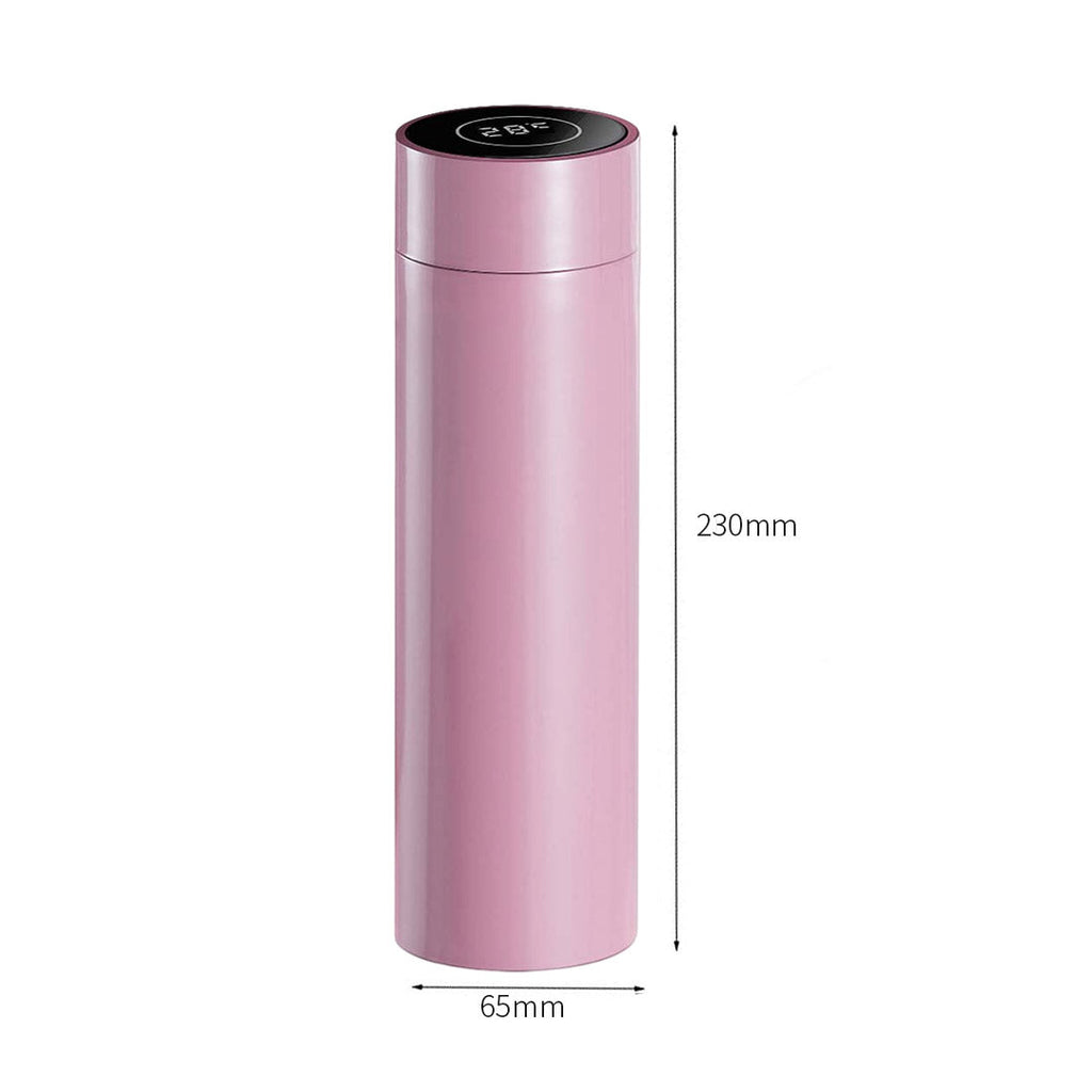 SOGA 2X 500ML Stainless Steel Smart LCD Thermometer Display Bottle Vacuum Flask Thermos Pink