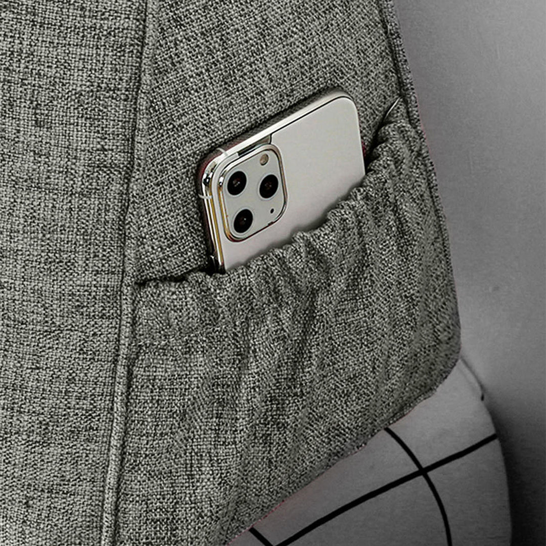 SOGA 120cm Grey Triangular Wedge Bed Pillow Headboard Backrest Bedside Tatami Cushion Home Decor