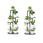 SOGA 2X 5 Tier 6 Pots Black Metal Plant Rack Flowerpot Storage Display Stand Holder Home Garden Decor $ 129.50