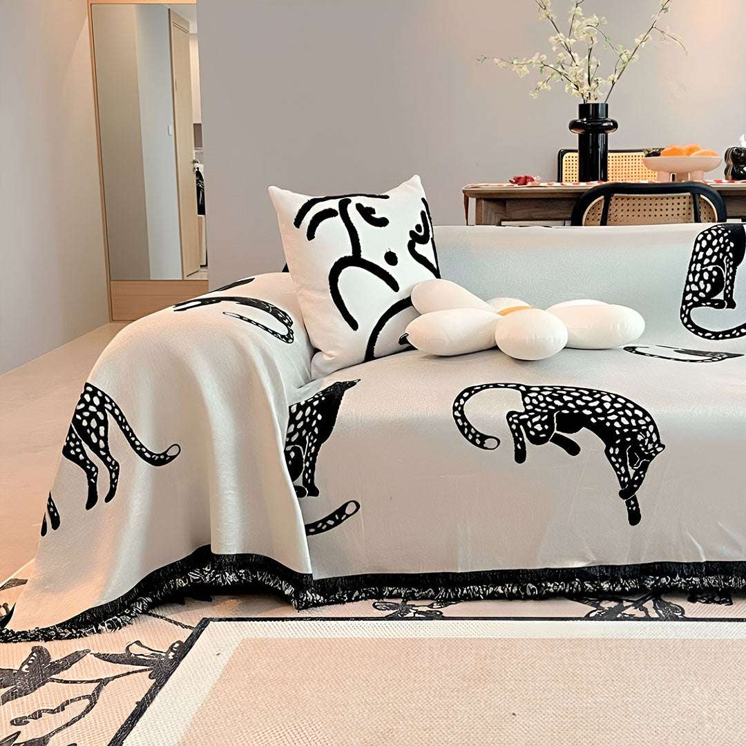 SOGA Three-seater White Sofa Cover Leopard Print 180x340cm Polyester $ 124