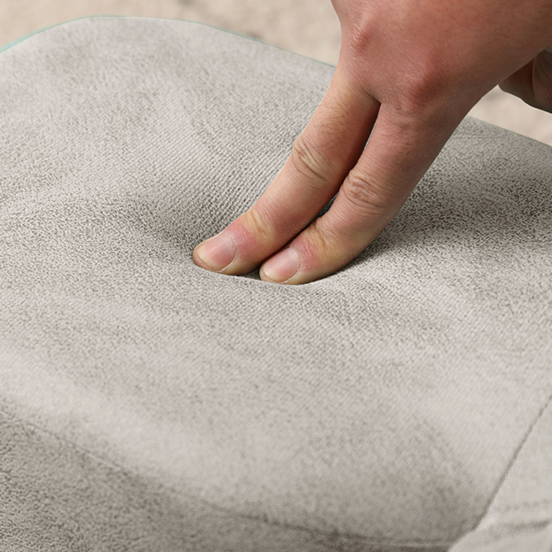 SOGA Beige Gray Children Bench Elephant Character Round Ottoman Stool Soft Small Comfy Seat Home Decor