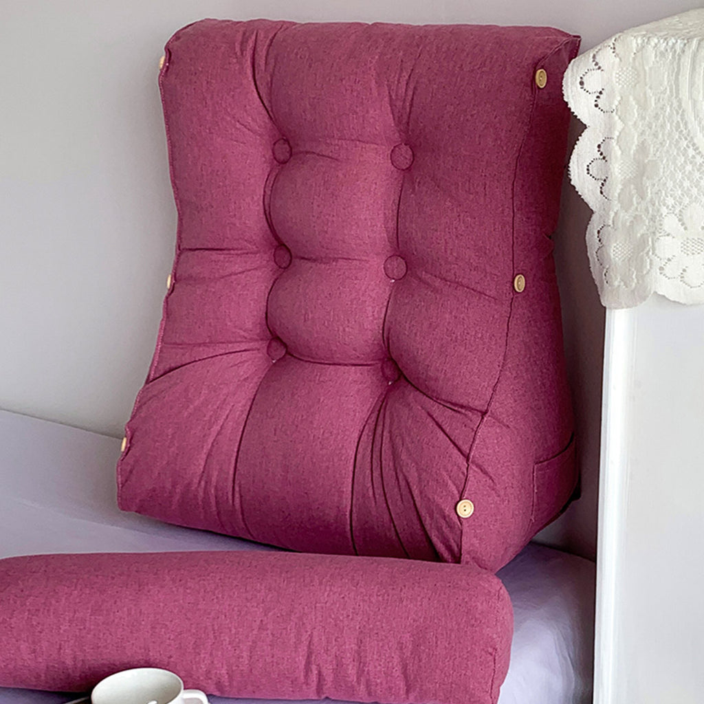 SOGA 4X 45cm Magenta Triangular Wedge Lumbar Pillow Headboard Backrest Sofa Bed Cushion Home Decor