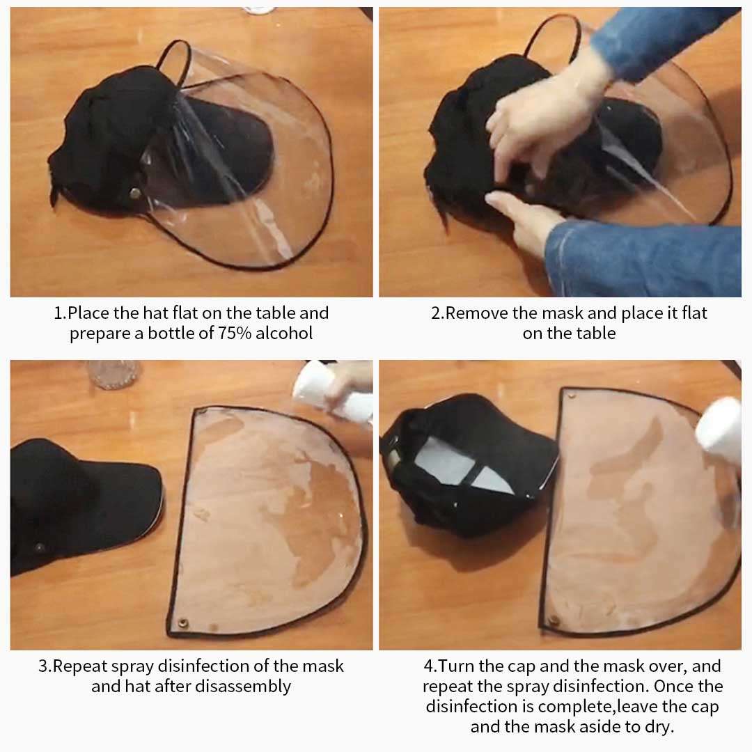 2X Outdoor Protection Hat Anti-Fog Pollution Dust Saliva Protective Cap Full Face HD Shield Cover Kids Black $ 44