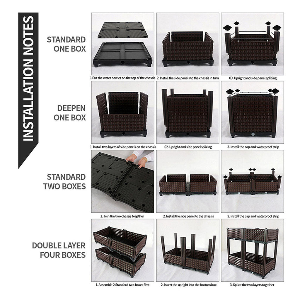 SOGA 2X 200cm Raised Planter Box Vegetable Herb Flower Outdoor Plastic Plants Garden Bed Deepen