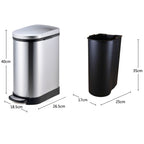 SOGA 4X Foot Pedal Stainless Steel Rubbish Recycling Garbage Waste Trash Bin 10L U