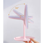 SOGA 20cm Pink Rechargeable LED Light Makeup Mirror Tabletop Vanity Home Decor