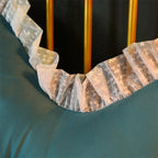 SOGA 2X 150cm Blue-Green Princess Bed Pillow Headboard Backrest Bedside Tatami Sofa Cushion with Ruffle Lace Home Decor