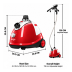 SOGA Garment Steamer Portable Cleaner Steam Iron Red