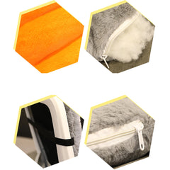 SOGA 2X Grey One Piece Siamese Cushion Office Sedentary Butt Mat Back Waist Chair Support Home Decor With Buffalo Ears