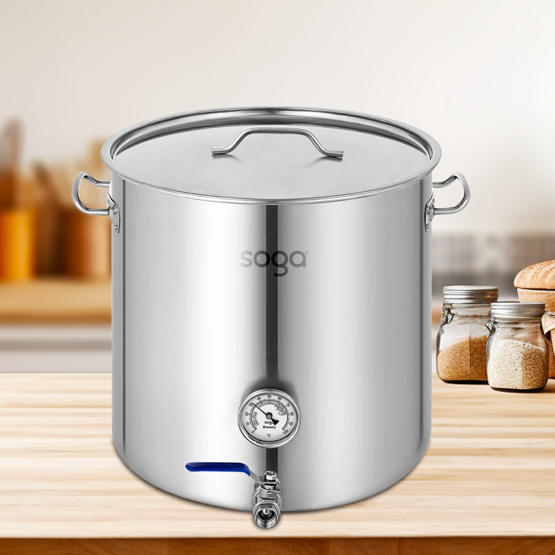 SOGA Stainless Steel Brewery Pot 98L With Beer Valve 50*50cm