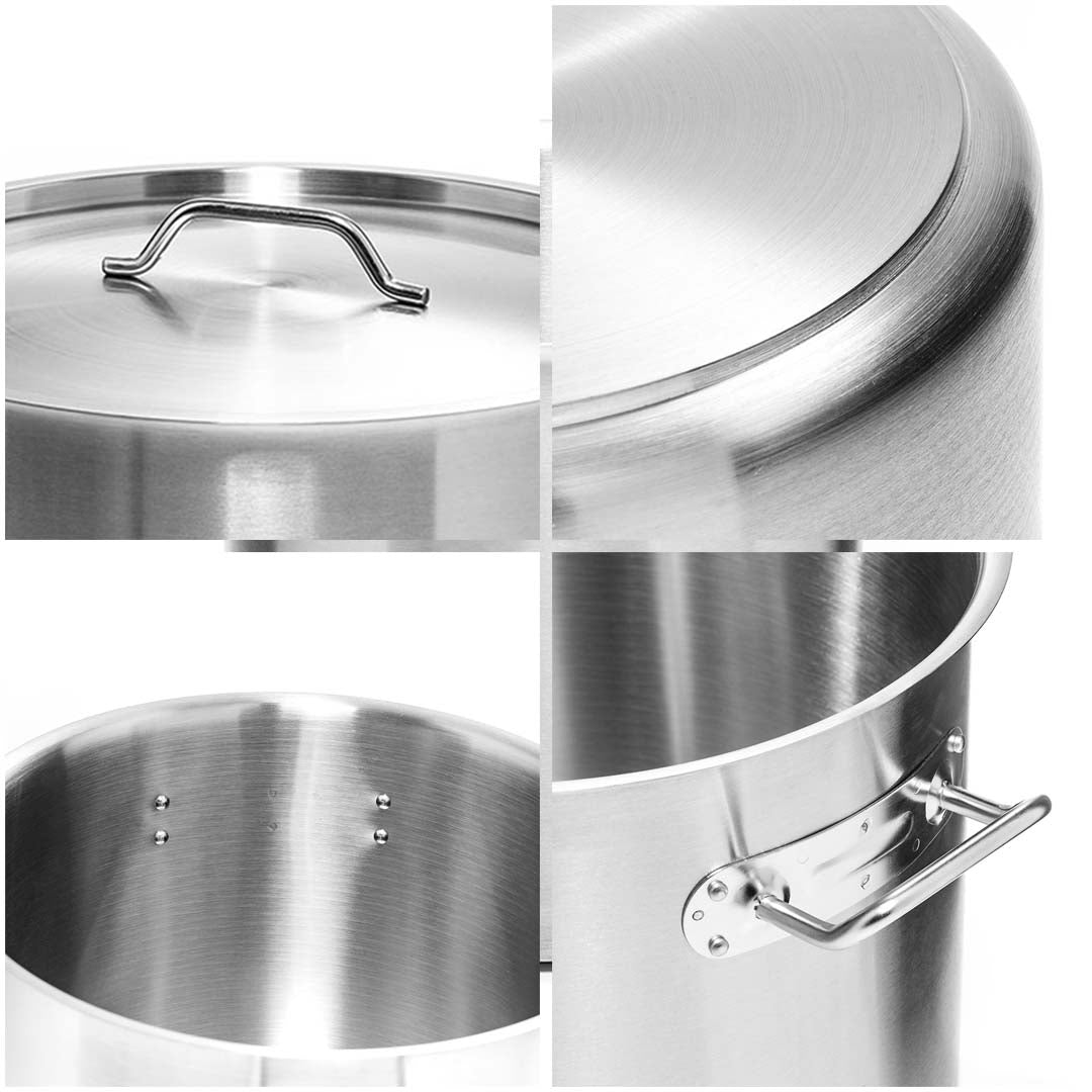 SOGA Dual Burners Cooktop Stove 21L Stainless Steel Stockpot 30cm and 30cm Induction Fry Pan