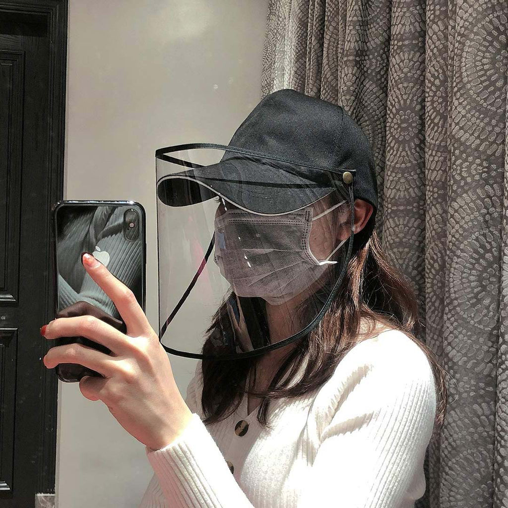 Outdoor Protective Hat for Adults – Full Face HD Shield Cover - White