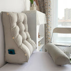 SOGA 45cm White Triangular Wedge Lumbar Pillow Headboard Backrest Sofa Bed Cushion Home Decor