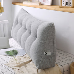 SOGA 100cm Silver Triangular Wedge Bed Pillow Headboard Backrest Bedside Tatami Cushion Home Decor