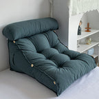 SOGA 45cm Grey Triangular Wedge Lumbar Pillow Headboard Backrest Sofa Bed Cushion Home Decor