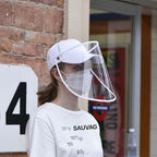 4X Outdoor Protection Hat Anti-Fog Pollution Dust Saliva Protective Cap Full Face HD Shield Cover Adult White