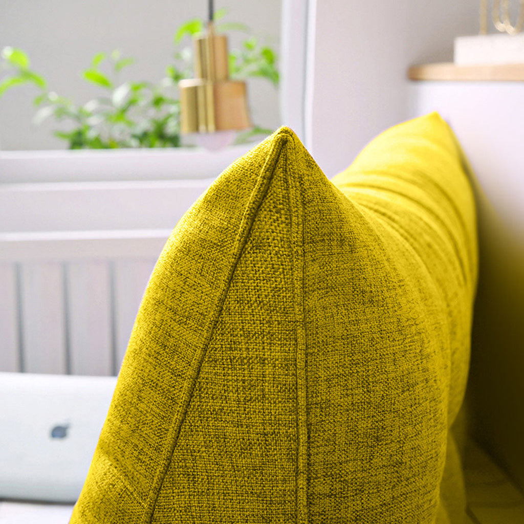 SOGA 2X 180cm Yellow Triangular Wedge Bed Pillow Headboard Backrest Bedside Tatami Cushion Home Decor