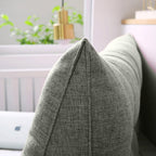 SOGA 100cm Light Grey Triangular Wedge Bed Pillow Headboard Backrest Bedside Tatami Cushion Home Decor