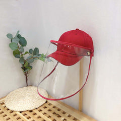 4X Outdoor Protection Hat Anti-Fog Pollution Dust Saliva Protective Cap Full Face HD Shield Cover Kids Red