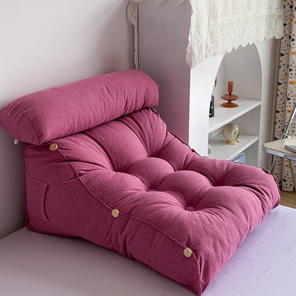 SOGA 4X 45cm Magenta Triangular Wedge Lumbar Pillow Headboard Backrest Sofa Bed Cushion Home Decor