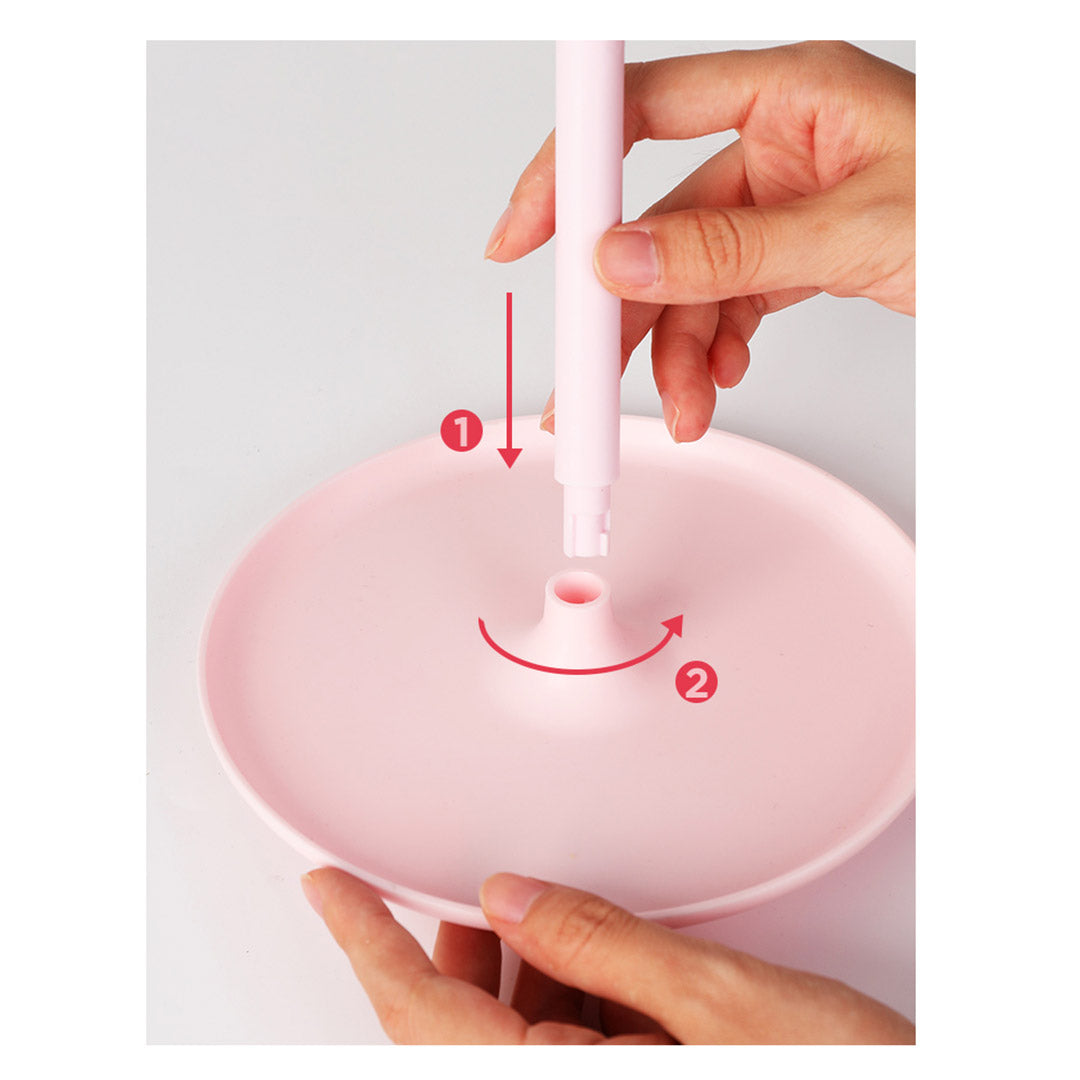 SOGA 2X 20cm Pink Rechargeable LED Light Makeup Mirror | Tabletop Vanity Home Decor