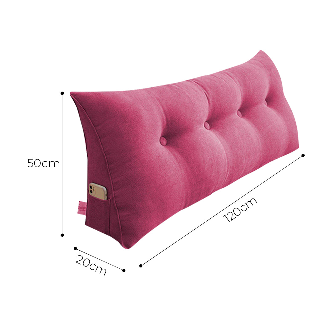 SOGA 4X 120cm Crabapple Red Triangular Wedge Bed Pillow Headboard Backrest Bedside Tatami Cushion Home Decor