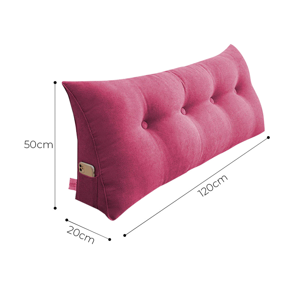 SOGA 120cm Crabapple Red Triangular Wedge Bed Pillow Headboard Backrest Bedside Tatami Cushion Home Decor
