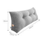 SOGA 2X 100cm Silver Triangular Wedge Bed Pillow Headboard Backrest Bedside Tatami Cushion Home Decor