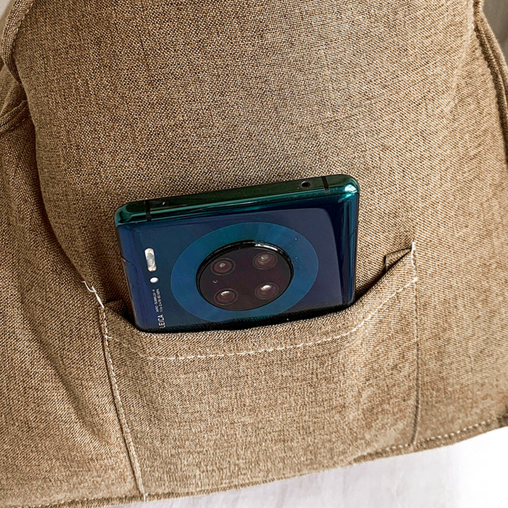 SOGA 2X 45cm Khaki Triangular Wedge Lumbar Pillow Headboard Backrest Sofa Bed Cushion Home Decor