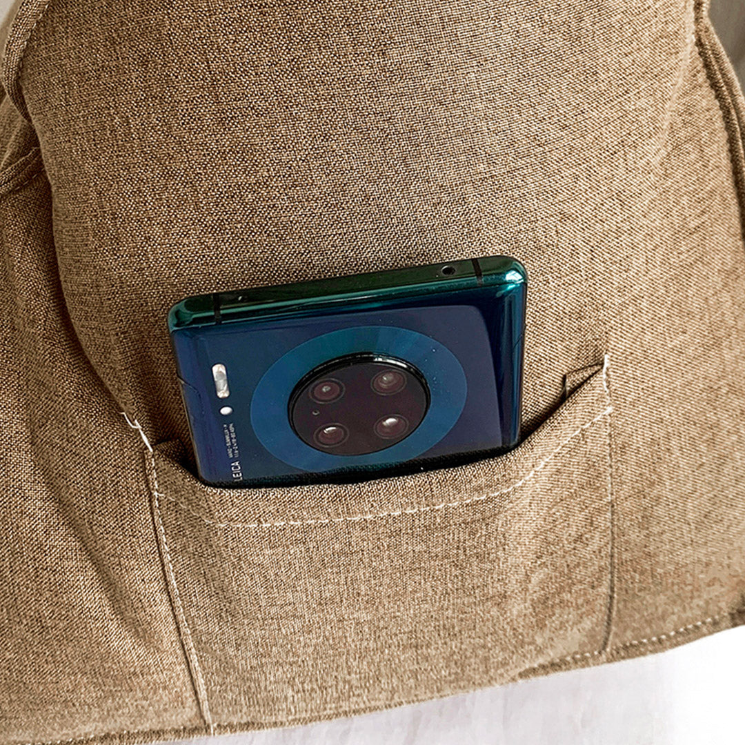 SOGA 2X 45cm Khaki Triangular Wedge Lumbar Pillow Headboard Backrest Sofa Bed Cushion Home Decor