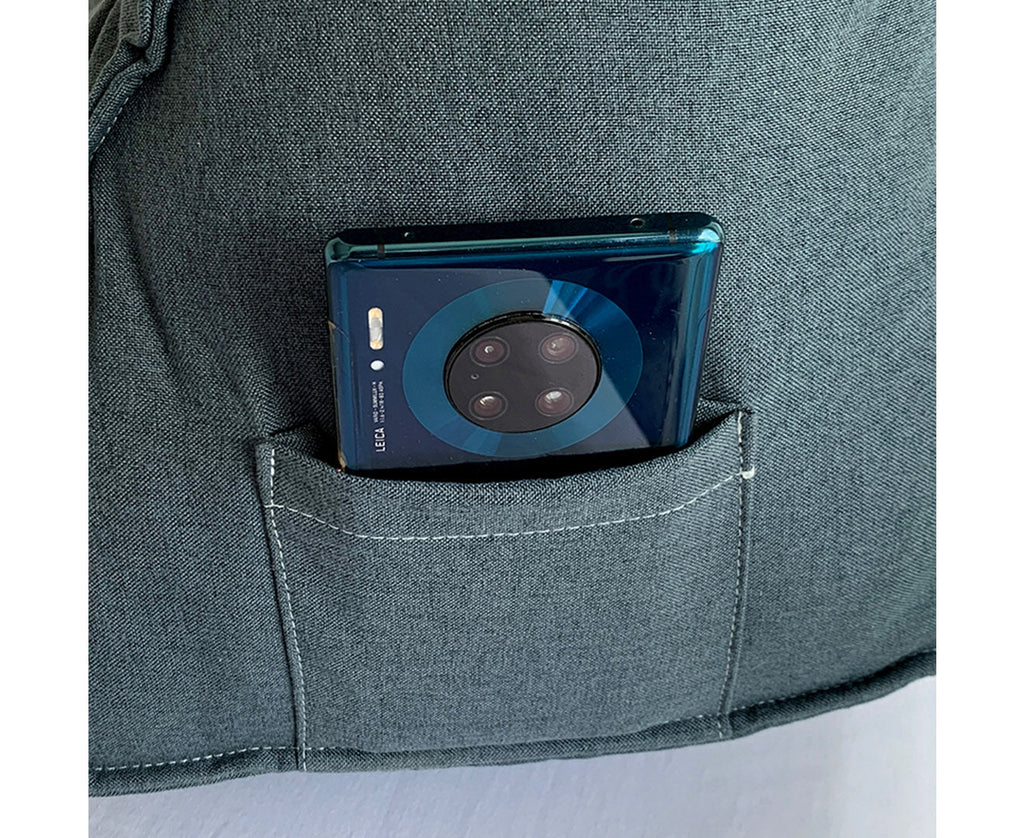 SOGA 2X 45cm Grey Triangular Wedge Lumbar Pillow Headboard Backrest Sofa Bed Cushion Home Decor