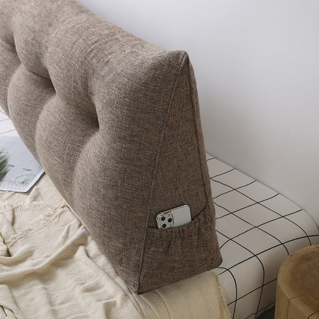 SOGA 2X 150cm Coffee Triangular Wedge Bed Pillow Headboard Backrest Bedside Tatami Cushion Home Decor