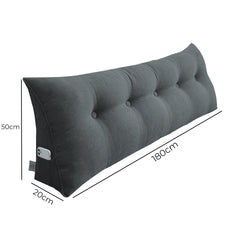 SOGA 180cm Dark Grey Triangular Wedge Bed Pillow Headboard Backrest Bedside Tatami Cushion Home Decor