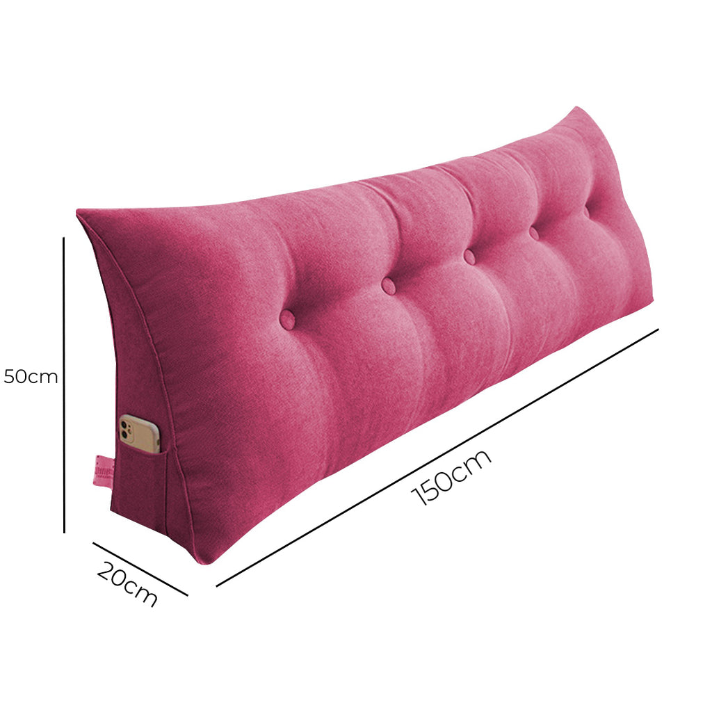 SOGA 2X 150cm Crabapple Red Triangular Wedge Bed Pillow Headboard Backrest Bedside Tatami Cushion Home Decor