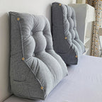 SOGA 45cm Silver Triangular Wedge Lumbar Pillow Headboard Backrest Sofa Bed Cushion Home Decor