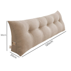 SOGA 4X 120cm Beige Triangular Wedge Bed Pillow Headboard Backrest Bedside Tatami Cushion Home Decor