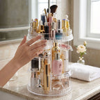 SOGA 2X 360 Degree Rotating Makeup Organizer Cosmetics Holder Display Stand Skincare Home Decor