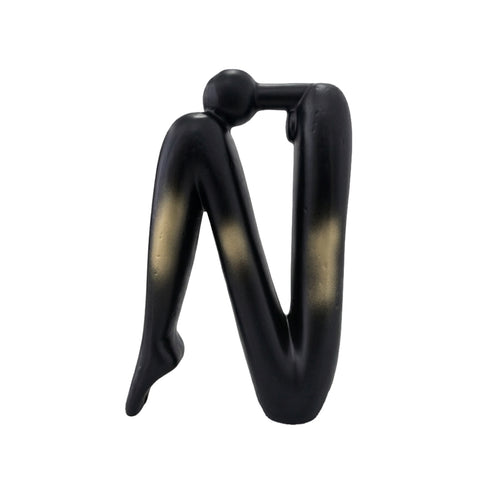 SOGA Black Gold Ceramic Ornament Modern Home Decor Set (13x6x20cm & 10x5x28cm)