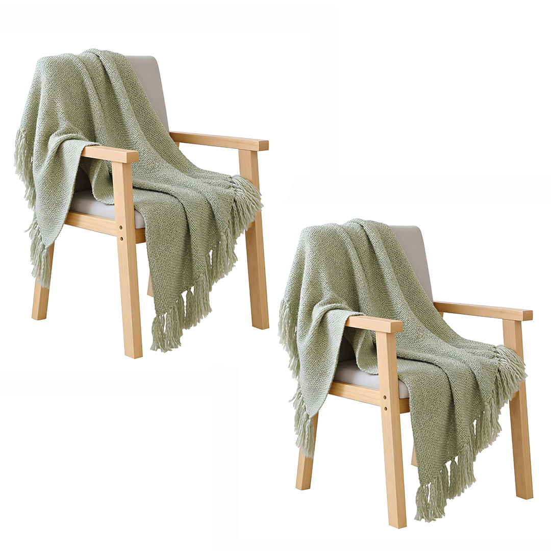 SOGA 2X Matcha Green Polyester Throw Blanket Soft Cozy Sofa Bed
