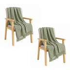 SOGA 2X Sage Green Polyester Throw Blanket 45x35x12cm Soft Cozy Sofa Bed