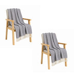 SOGA 2XGrey Throw Blanket 127x170cm Soft Polyester Cozy Sofa Bed
