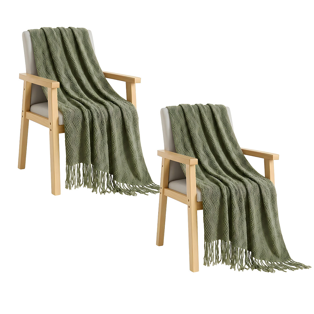 SOGA 2X Green Polyester Throw Blanket Soft Cozy Sofa Bed