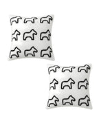 SOGA 2X 45cm Throw Pillow White Teddy Fleece Square Pony Design Decorative Cushion for Living Room