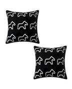 SOGA 2X 45cm Throw Pillow Black Teddy Fleece Square Pony Design Decorative Cushion for Living Room