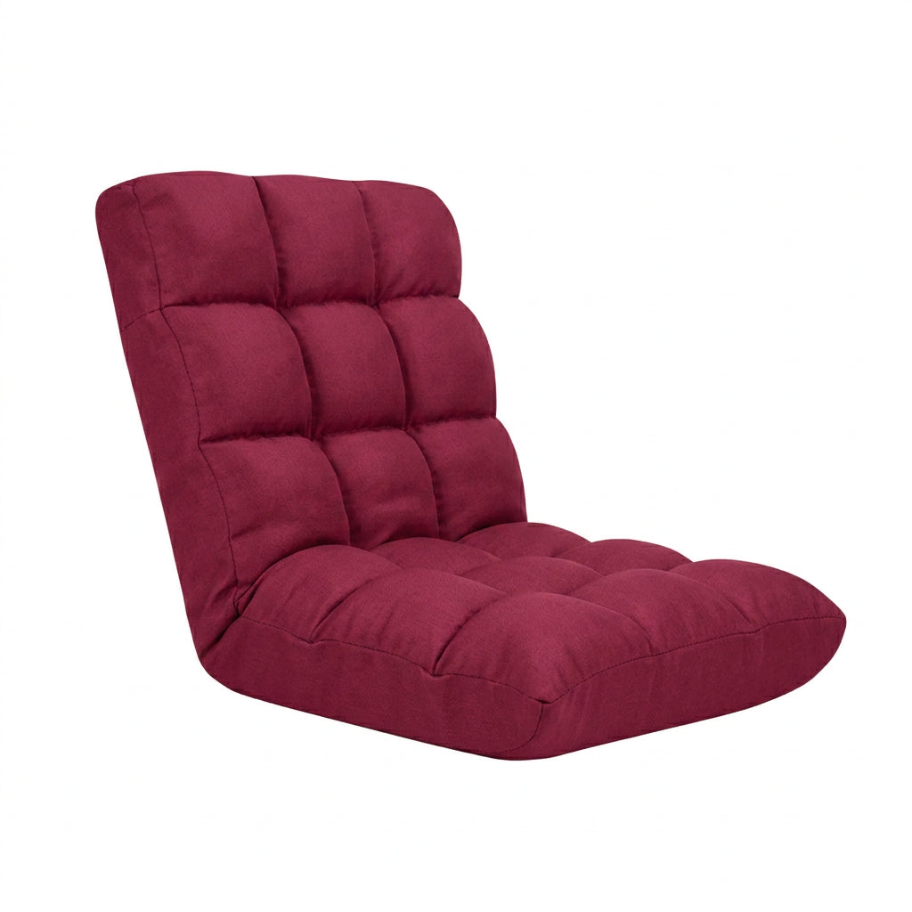SOGA Burgundy Flannel Lounge Chair Cushion Soft Comfortable Seat Pad