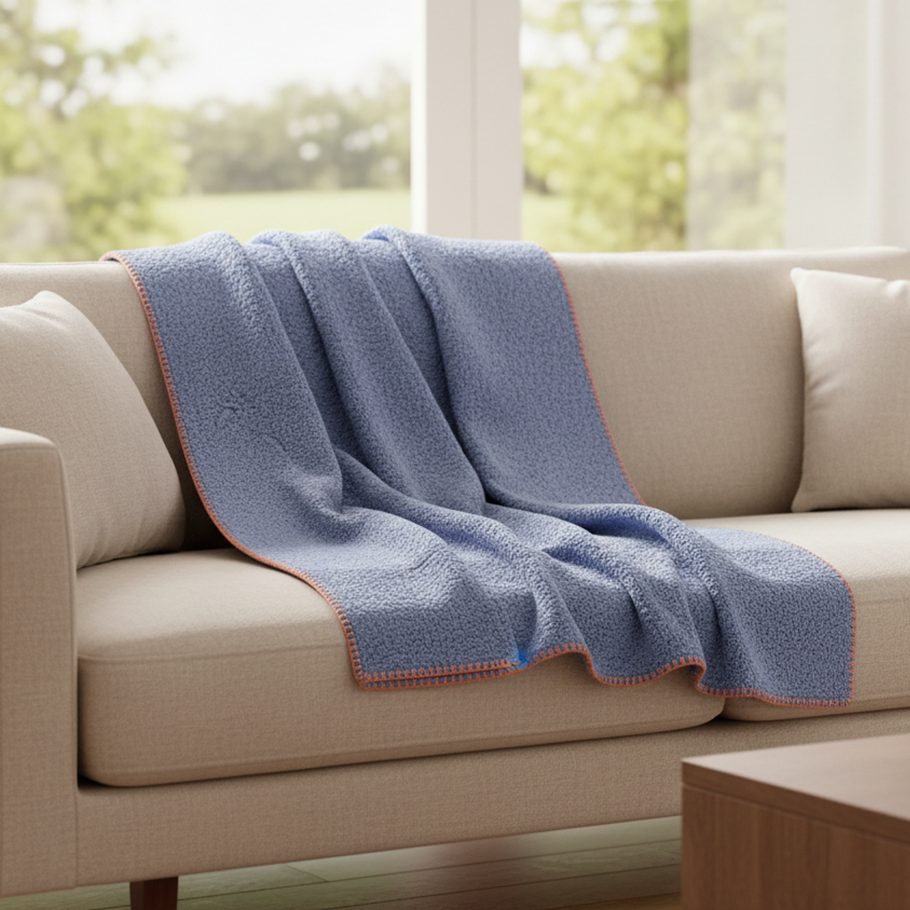 SOGA 2X 230x200cm Dusty Blue Flannel Polyester Throw Blanket