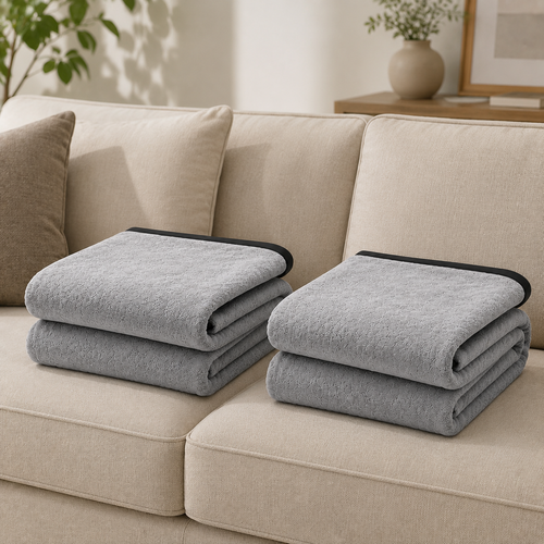 SOGA 2X 230x200cm Silver Flannel Polyester Throw Blanket